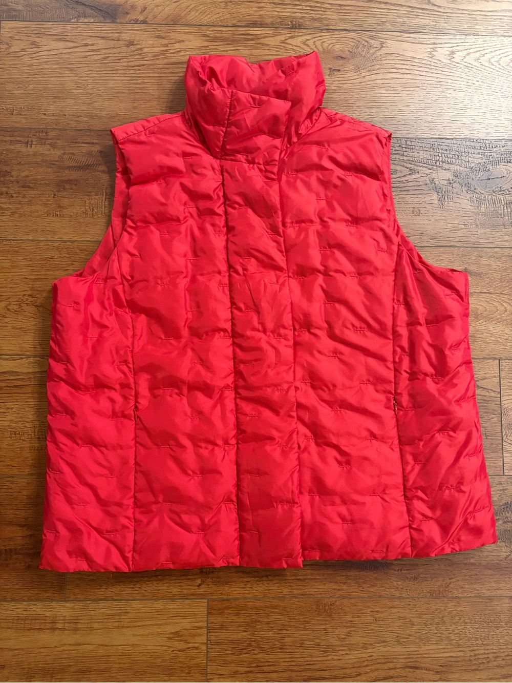 Talbots Woman 2X Red Goose Down Quilted Puffer Vest Plus Size Vintage